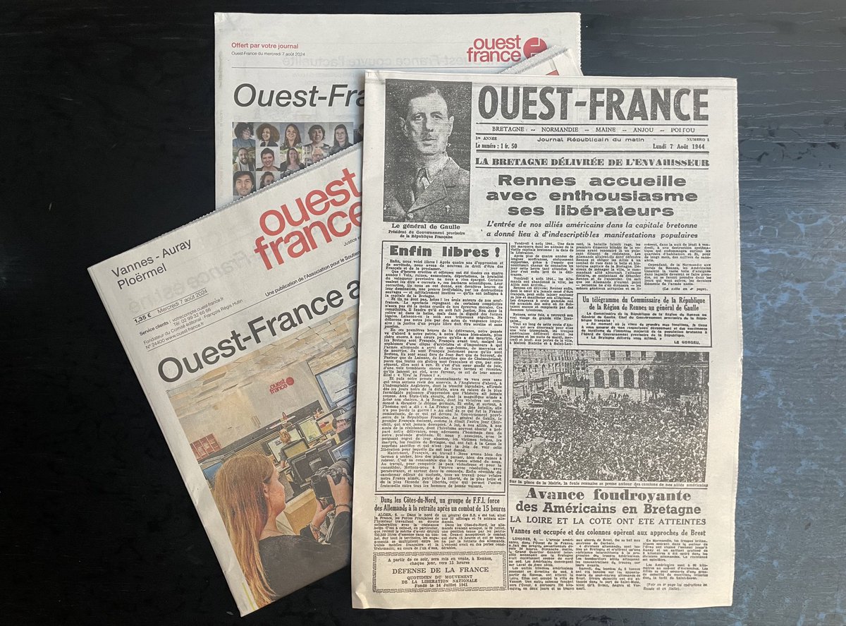 📰 Ce 7 août, « Ouest-France » fête ses 80 ans. Joyeux anniversaire 🎂 !