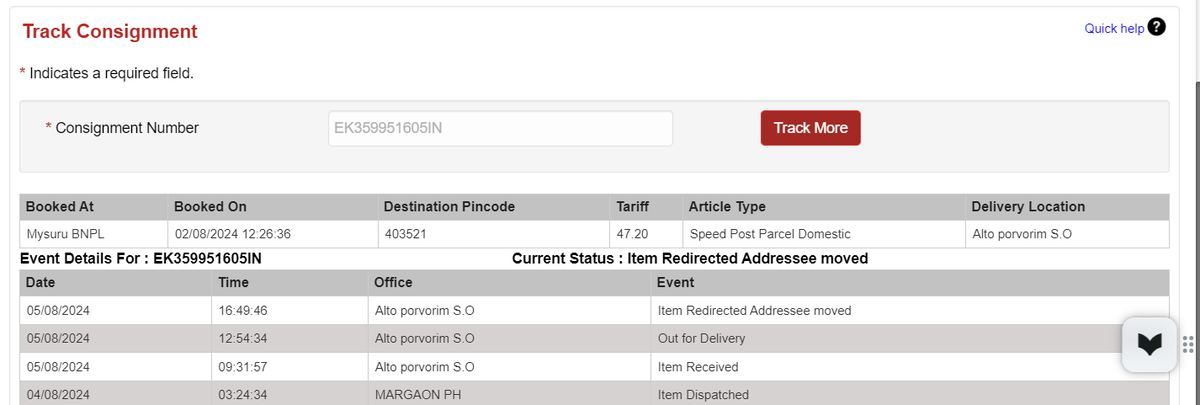 Laka_mainkar's tweet photo. @IndiaPostOffice Why has my parcel been redirected without any delivery attempt being made? The address is absolutely correct. Kindly look into the matter. https://t.co/jd3FD0uNvx