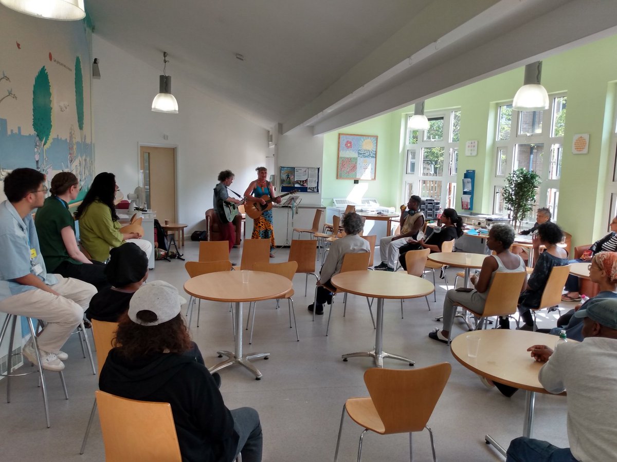 Arts @ ELFT (@elftarts) on Twitter photo Thank you to Music in Hospitals for another fantastic live concert at Newham Centre for Mental Health. The musicians battled the heat in the canteen, to get everyone clapping and singing along to classics like 'Son of a Preacher Man' and 'No Woman, No Cry' <a href="/Bailey_NHS/">Bailey Mitchell 🌈</a> <a href="/NHS_ELFT/">East London NHS Foundation Trust (ELFT)</a> Thank you to Music in Hospitals for another fantastic live concert at Newham Centre for Mental Health. The musicians battled the heat in the canteen, to get everyone clapping and singing along to classics like 'Son of a Preacher Man' and 'No Woman, No Cry' <a href="/Bailey_NHS/">Bailey Mitchell 🌈</a> <a href="/NHS_ELFT/">East London NHS Foundation Trust (ELFT)</a>