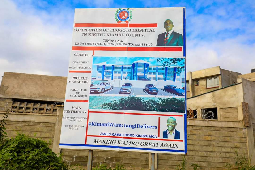 KWamatangi's tweet photo. Thogoto Level Four Hospital in Kikuyu Township Ward, Kikuyu Sub-County, is nearing completion.
The state-of-the-art healthcare facility project had stalled since 2016, but its construction is now 95 percent complete. 
Every tile laid, every ceiling panel installed, and plumbing and electrical systems in place reflect the dedication and precision of the project. 
Door installations are in progress, marking the final touches to an infrastructure poised to elevate healthcare standards.
Once complete, the 150-bed facility will serve the densely populated Kikuyu Sub-County and parts of the nearby Ndeiya in Limuru.
#MakingKiambuGreatAgain
#wamatangidelivers
#keepingthepromise