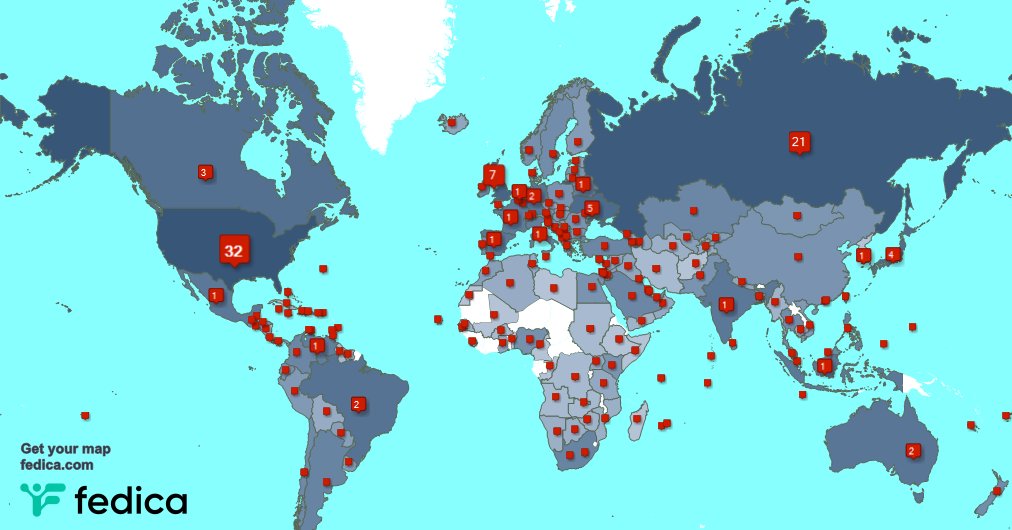 Special thank you to my 10 new followers from Russia, and more last week. fedica.com/!yuriyko_eng