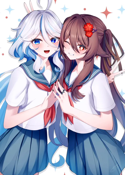 フリーナちゃん×胡桃ちゃん#GenshinImpact 