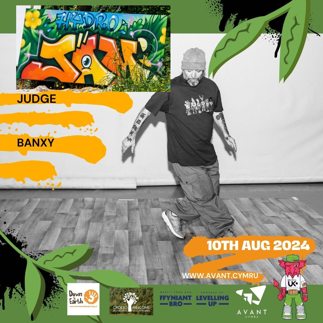 AvantCymru's tweet image. Hydro Jam August 10th

Judge announcement Banxy

UK legend, judging adult breakin' at the UKs carbon neutral Breakin' jam, cannot wait, so grateful 🙏🙌. 

Winners £500 runners up £200. Trophies for under 16s.

#breakin #breaking #bboy #bboys #bgirls #judge