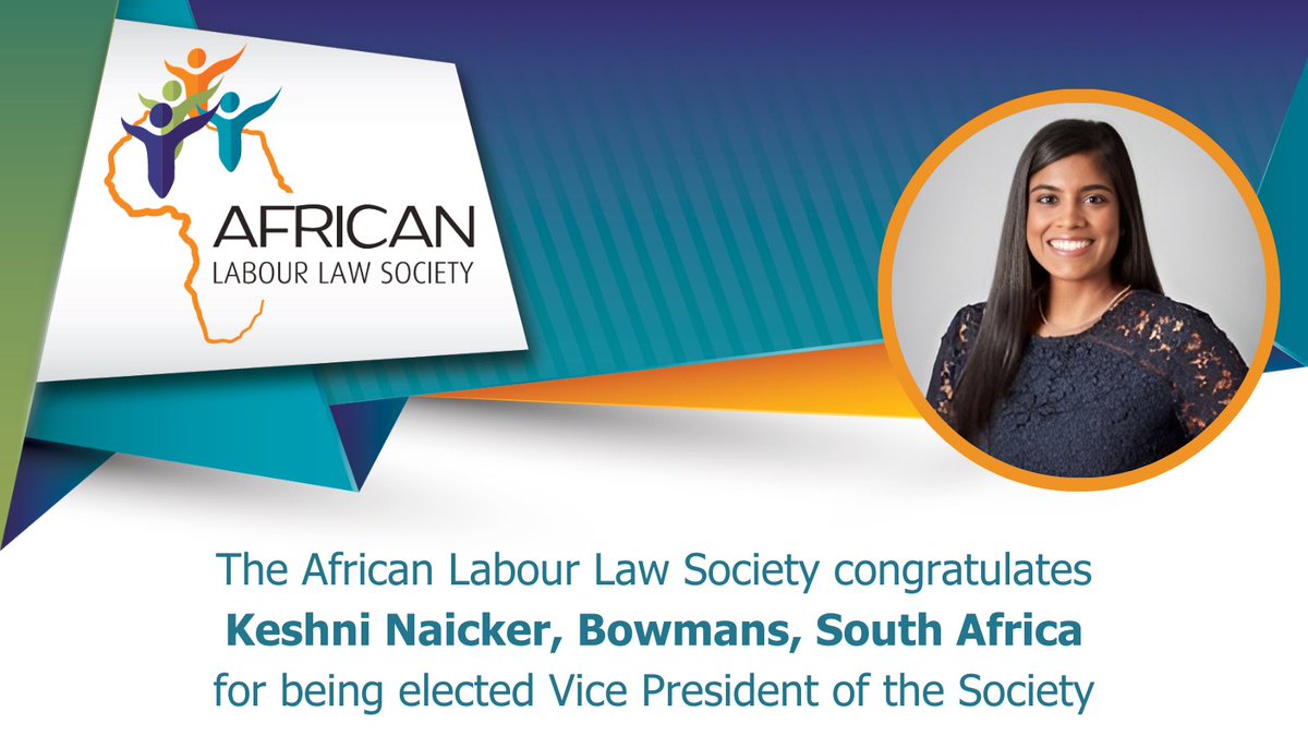 Congratulations to Keshni Naicker from <a href="/Bowmans_Law/">Bowmans</a>, South Africa on being elected as Vice President of the African Labour Law Society 

#ALLS #labourlaw #africa
