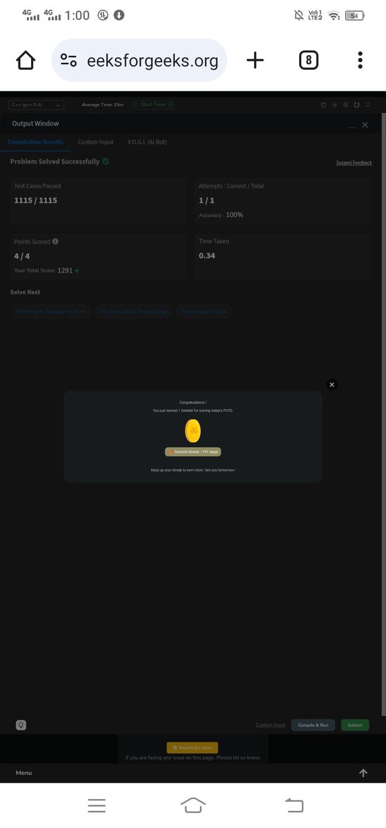 ZikraKh11327737's tweet photo. Day 15:
@geeksforgeeks
Successfully Solved POTD #gfg #geekstreak2024
#GeekStreakChallenge
#CodeEveryday #30DayCoding #Challenge https://t.co/PREIu8VEye