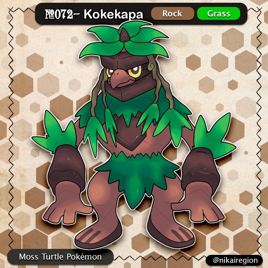 NikaiRegion's tweet photo. My Kappa Pokémon:
Roruga & Kokekapa - 🪨🌿
A Japan-based fakemon region needs the most famous Yokai;
#Fakemon #rocktype #grasstype #Kappa #japan #stone #pokemon #fakepokemon #sugimori #artwork #yokai #anipoke #koke #tartaruga https://t.co/5ryXn754dv