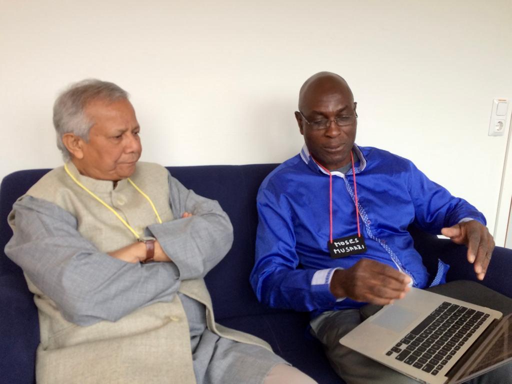 TomorrowUganda's tweet photo. Years ago, our founder and serial innovator, the late Dr. Moses Kizza Musaazi had the good fortune of meeting and having a discussion with Nobel Laurete and Bangladesh's new interim leader, Muhammad Yunus. Great minds 🤝 https://t.co/rQN27K4O1l