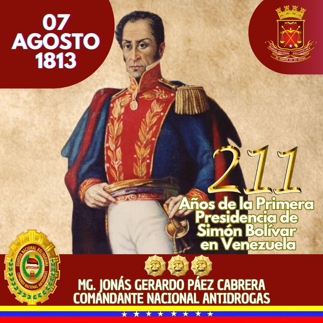 #7Ago de 1813 y hasta unos meses antes de su muerte en 1830, Simón Bolivar ejerció el poder supremo en Venezuela (y luego en la Gran Colombia) en varias oportunidades y con diversas denominaciones.