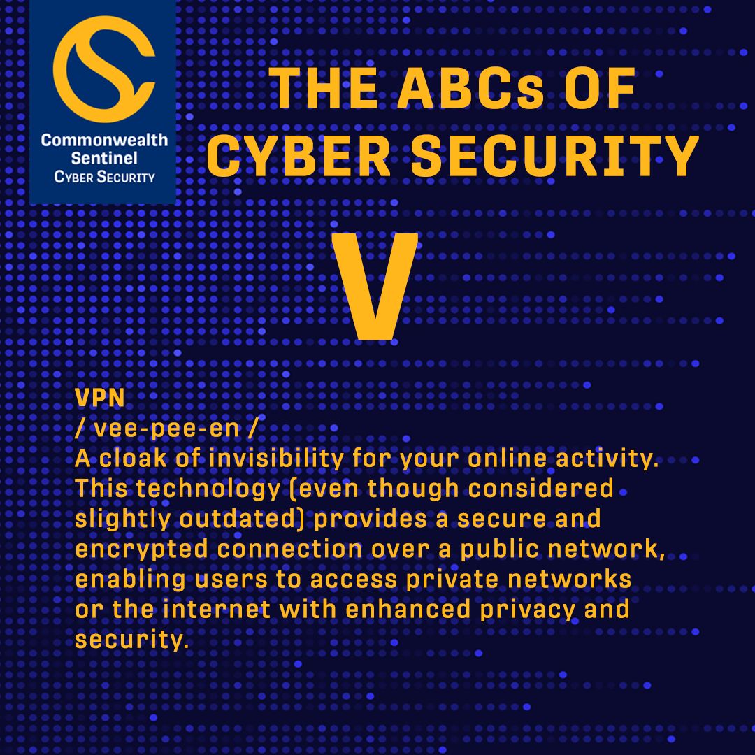 CwealthSentinel's tweet image. #ABCsOfCyberSecurity V is for VPN