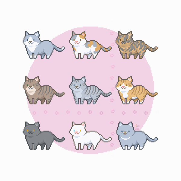 Nuiato's tweet photo. ねこ・ネコ・猫🐈🐾

#pixelart #ドット絵 https://t.co/LZiOkEESWW