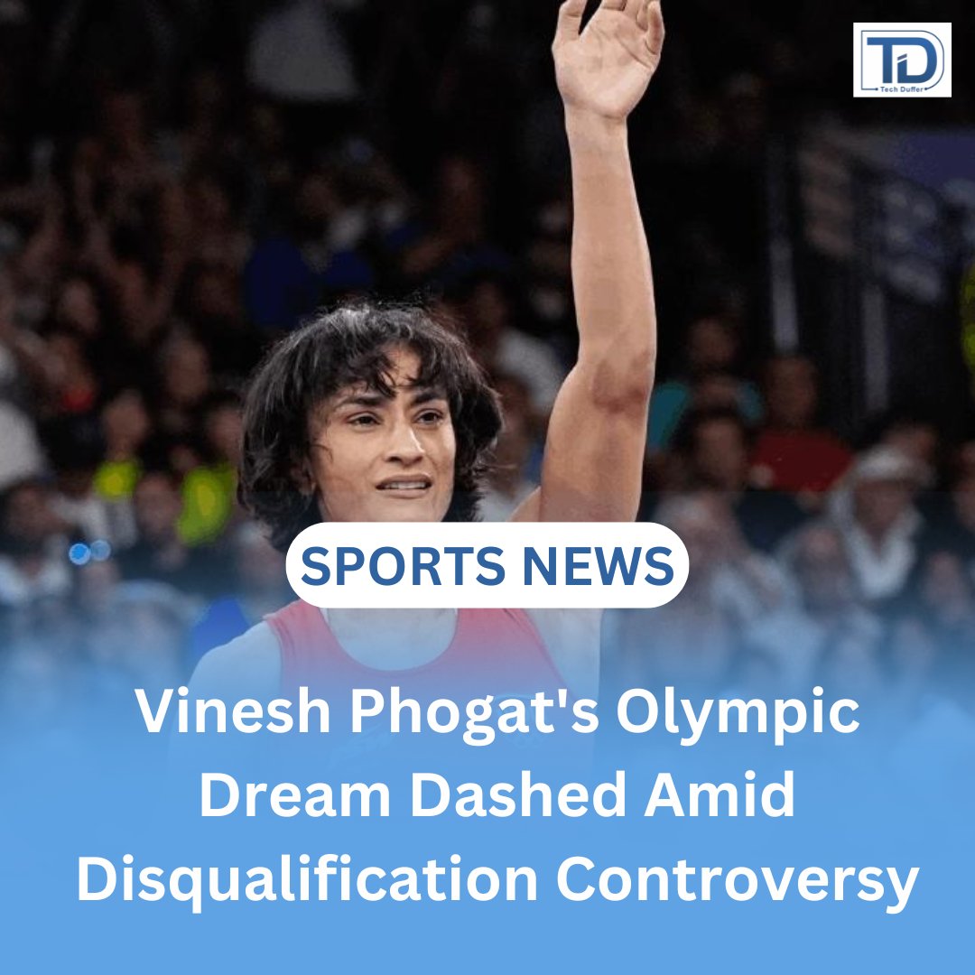 _techduffer_'s tweet photo. Indian wrestler Vinesh Phogat has been disqualified from the Paris Olympics, causing major disappointment. 

Amid allegations of a conspiracy, she has been hospitalized.

#Phogat_Vinesh #OlympicGames #Paris2024 #Olympic2024 #wrestling https://t.co/1bQCSLDO0K