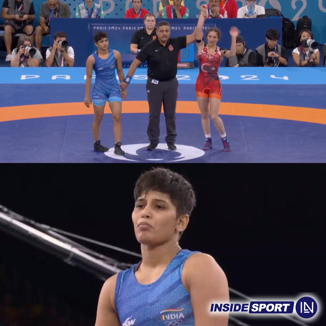 ashok2k21's tweet photo. Another sad news from wrestling:

India #AntimPanghal has been eliminated after losing badly in the 53 kg weight category. Antim Panghal was defeated 10-0 by a Turkish wrestler.

Antim Panghal was a big hope for India's medal !.

#Paris2024 #Olympics
#OlympicGames
#Vineshphogat https://t.co/Z2WZlfuL9r