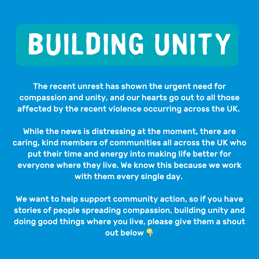 The recent unrest has shown the urgent need for compassion and unity, and our hearts go out to all those affected by the recent violence occurring across the UK. (1/3)
