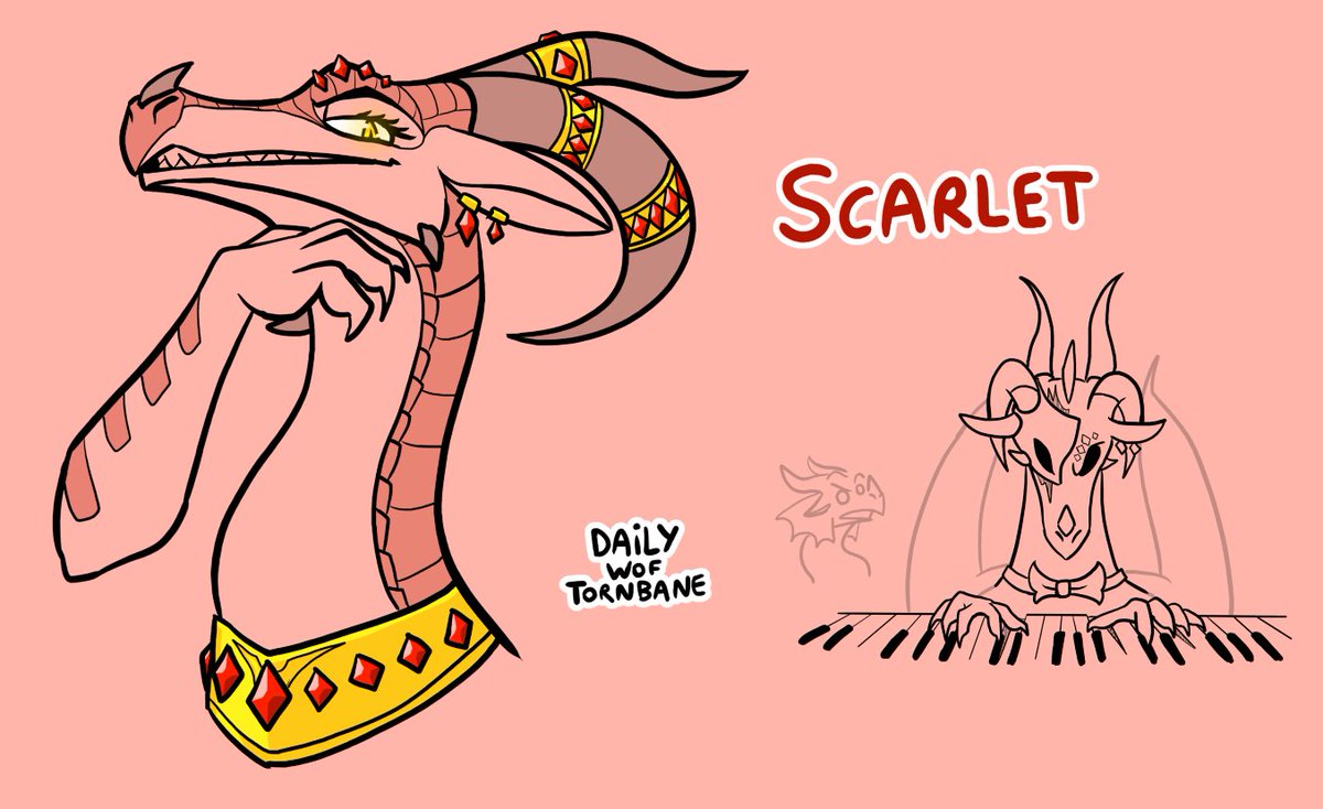 Daily sketch 18 :
Queen Scarlet ! i tried to give her an intimidating design
#WingsofFire #wof #dailywof