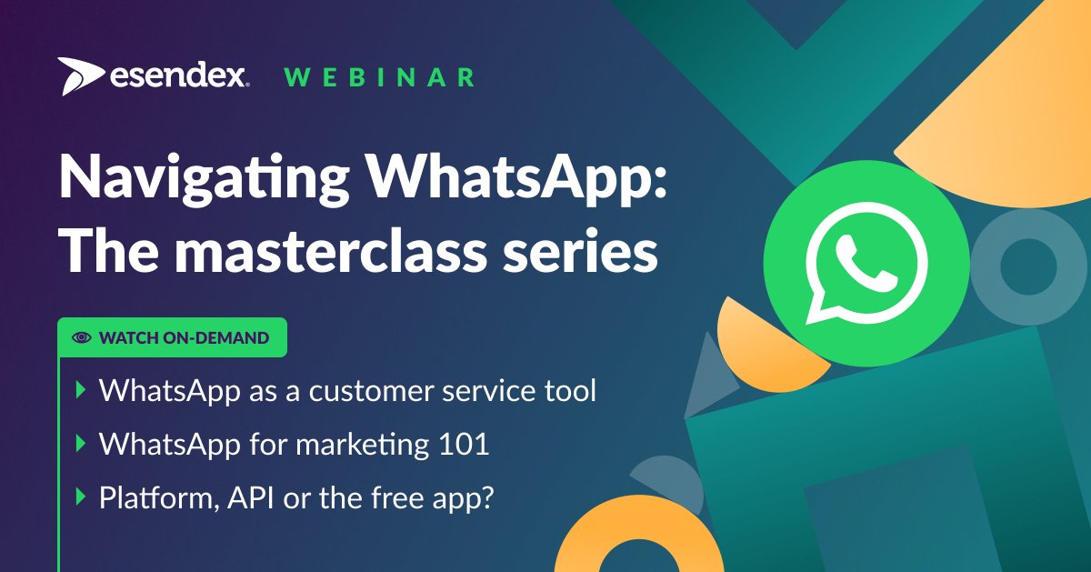 Watch the series now:

Platform, API, or the free app? 
⏩ hubs.ly/Q02B3n2t0

WhatsApp marketing 101
⏩ hubs.ly/Q02B3pJ-0

WhatsApp as a customer service tool
⏩ hubs.ly/Q02B3pHZ0 

#whatsapp #webinar #masterclass #whatsappbusiness #whatsappbusinessplatform