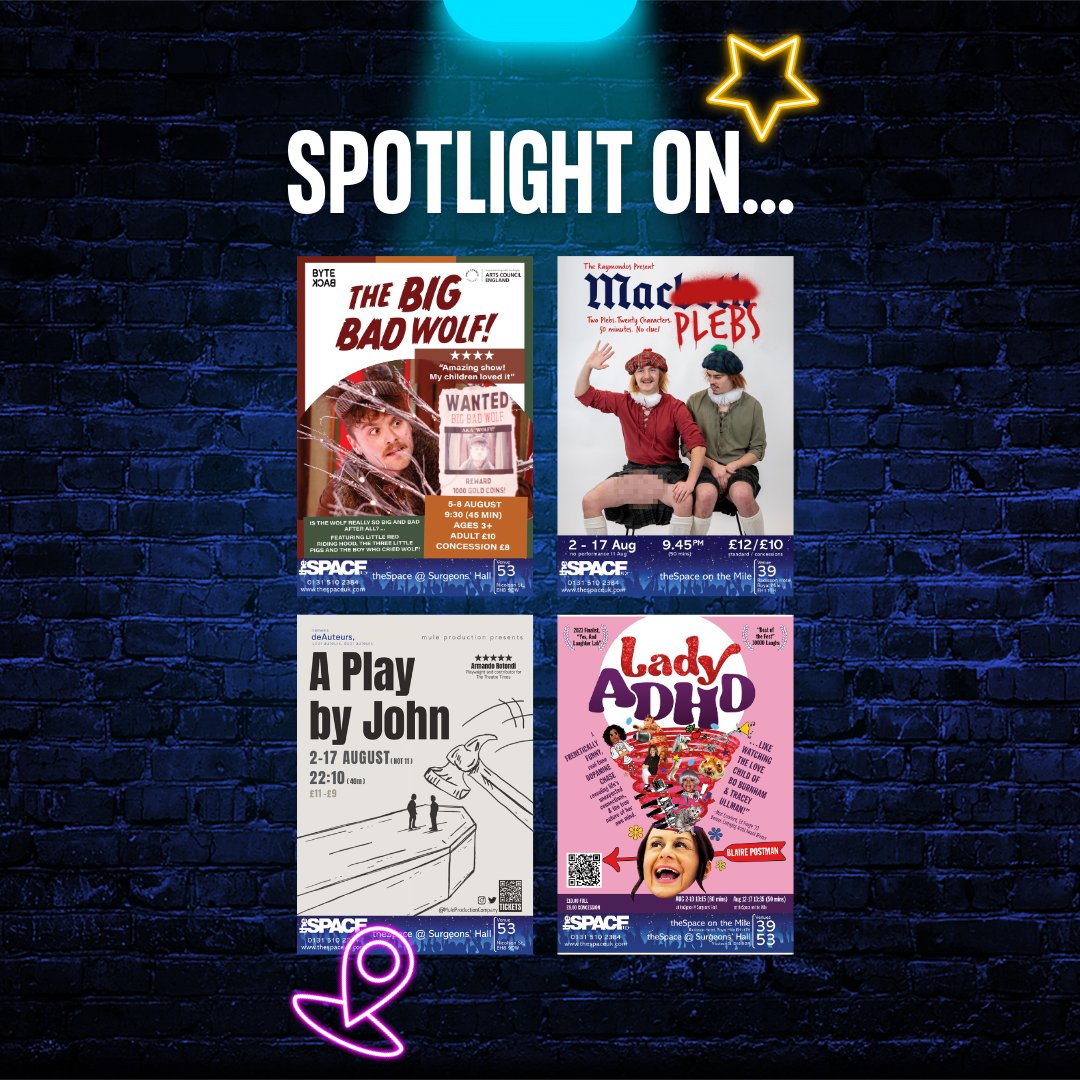 theSpaceUK's tweet photo. 🕺✨ It's another fantastic day at #edfringe and that means one thing... 🤔 Fantastic shows! Here are four to check out today! 🕺✨ #thespaceuk #theatre https://t.co/Lbb1skpwgh