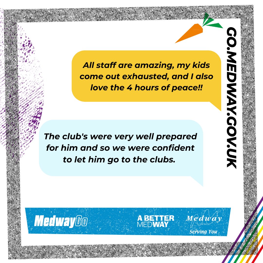 We love to see parent feedback from our provider's activities!  If you have feedback email us and let us know - go@medway.gov.co.uk