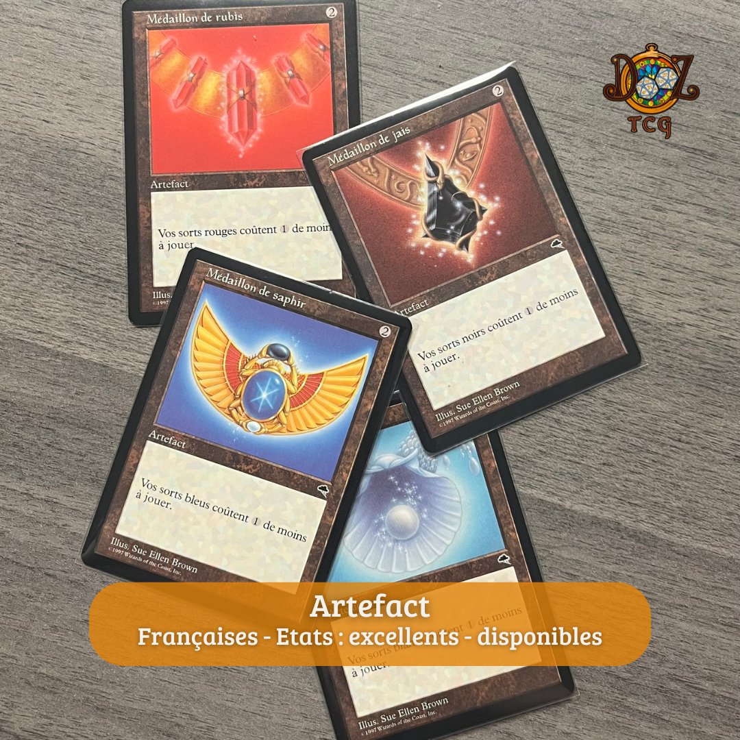 Ces magnifiques artefacts sont disponibles en boutique et également sur notre boutique Cardmarket. 😍
🔗 cardmarket.com/fr/Magic/Users…

ℹ️ Pour plus de renseignements : contact.dooztcg@gmail.com

#dooz #dooztcg #mtg #magic #magicthegathering #artefact #cartes