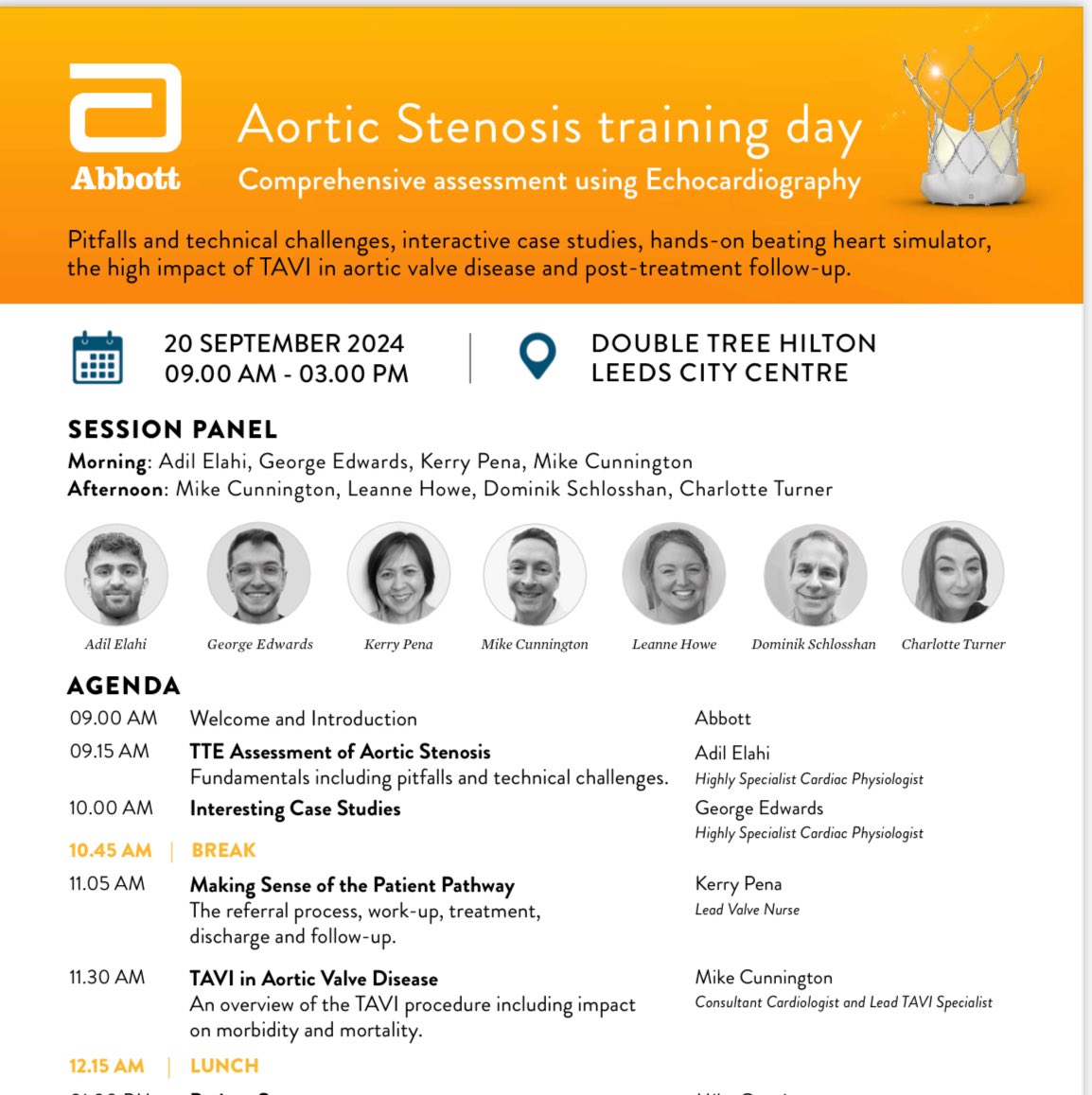 Aortic stenosis training. Valve coordinators, physicians, Physiologists, pathways, decision making follow up…