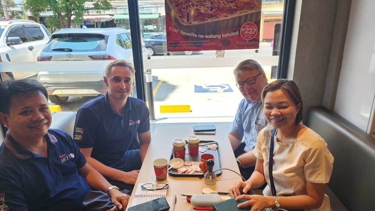 Great visit to <a href="/Jollibee/">Bestfriend Jollibee</a> in Iloilo - met with the franchise group operations manager Rutchelle. #MCFT regional manager Rodel Yu giving user training on #Taylor ice cream machines, closely watched by our #local #technicians Aron and Roldan. #taylor #jollibee #training #Philippines