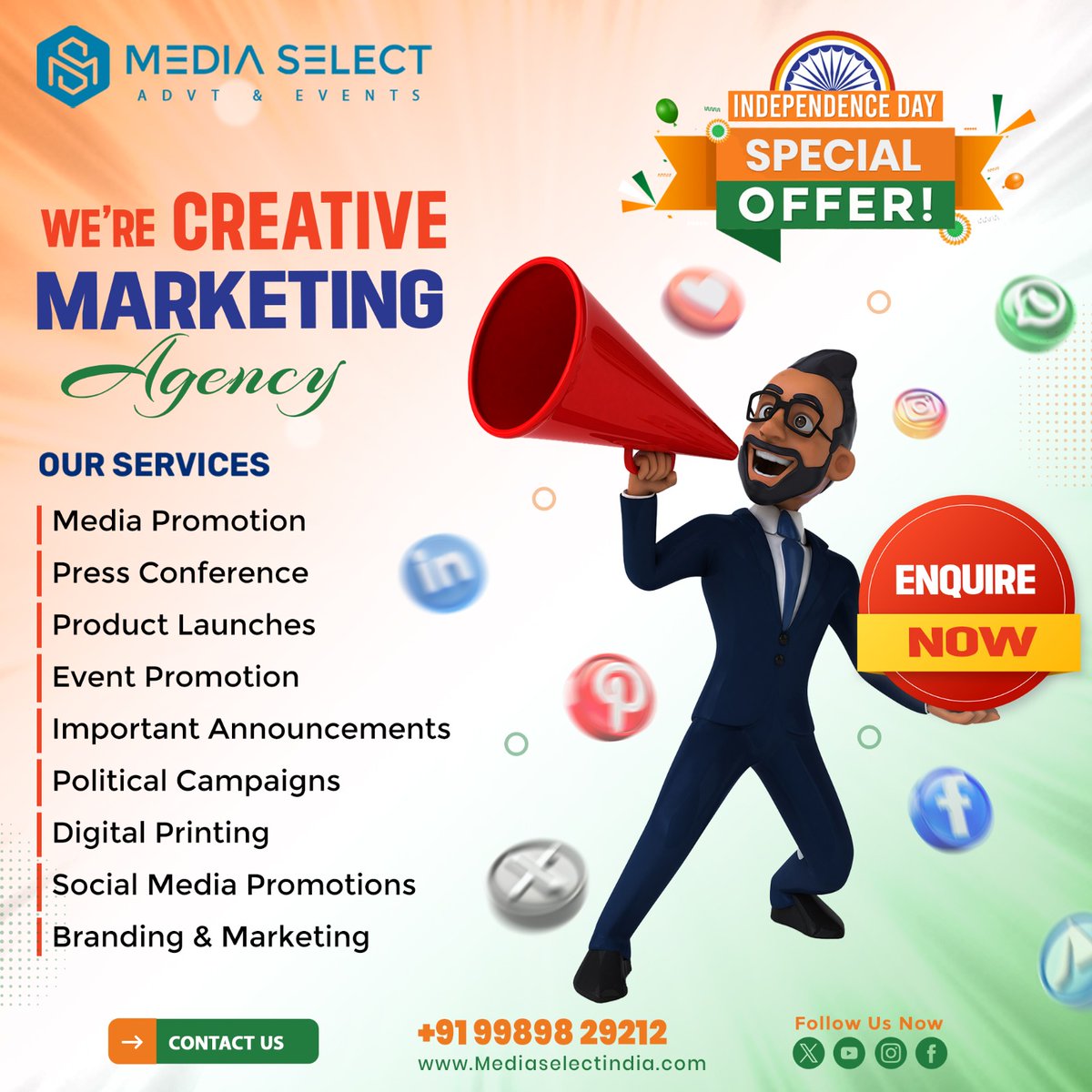 POLNOISEMAKERS's tweet photo. Transform your vision into reality with our tailored solutions!
More details contact us:
+91 99898 29212
#Branding #DigitalMarketing #MarketResearch #BrandStrategy #mediaselectevents #neelamramesh
#brandingagency #brandingdesign #apartmentliftbranding #ledboards https://t.co/WFQ8ajo6ub