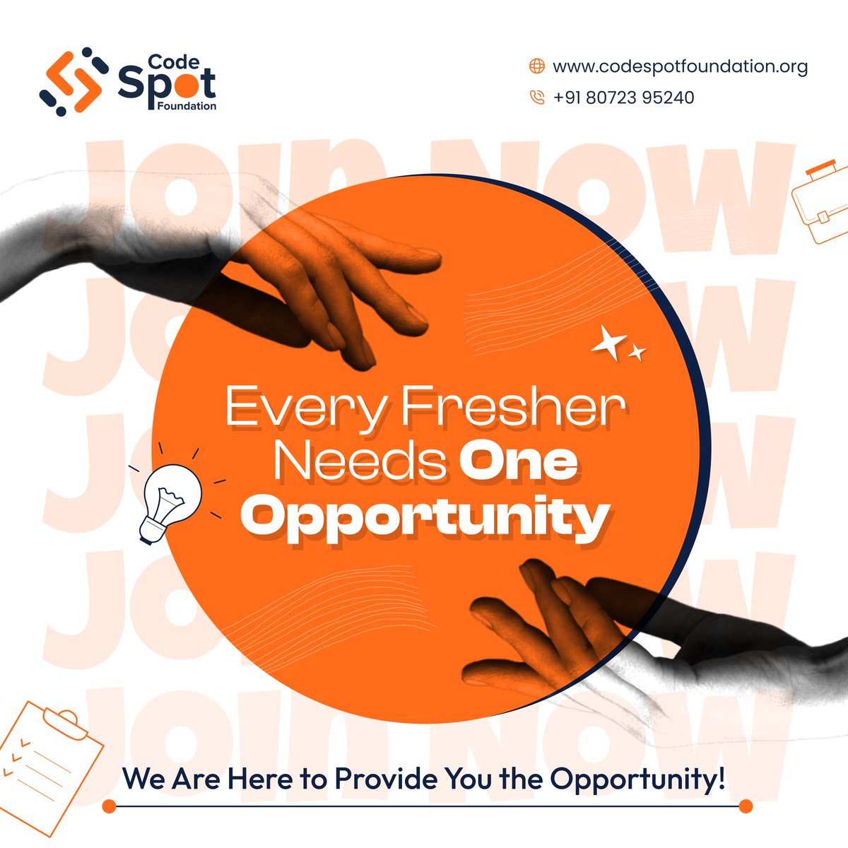 codespotorg's tweet image. Don&apos;t miss out on the chance to enhance your professional skills and build a brighter future in the industry! so seize this opportunity today!

📍 For More Info
Call : +91 8072395240
Visit : codespotfoundation.org

#codespot #certificationcourse #internship   #freshersjobs