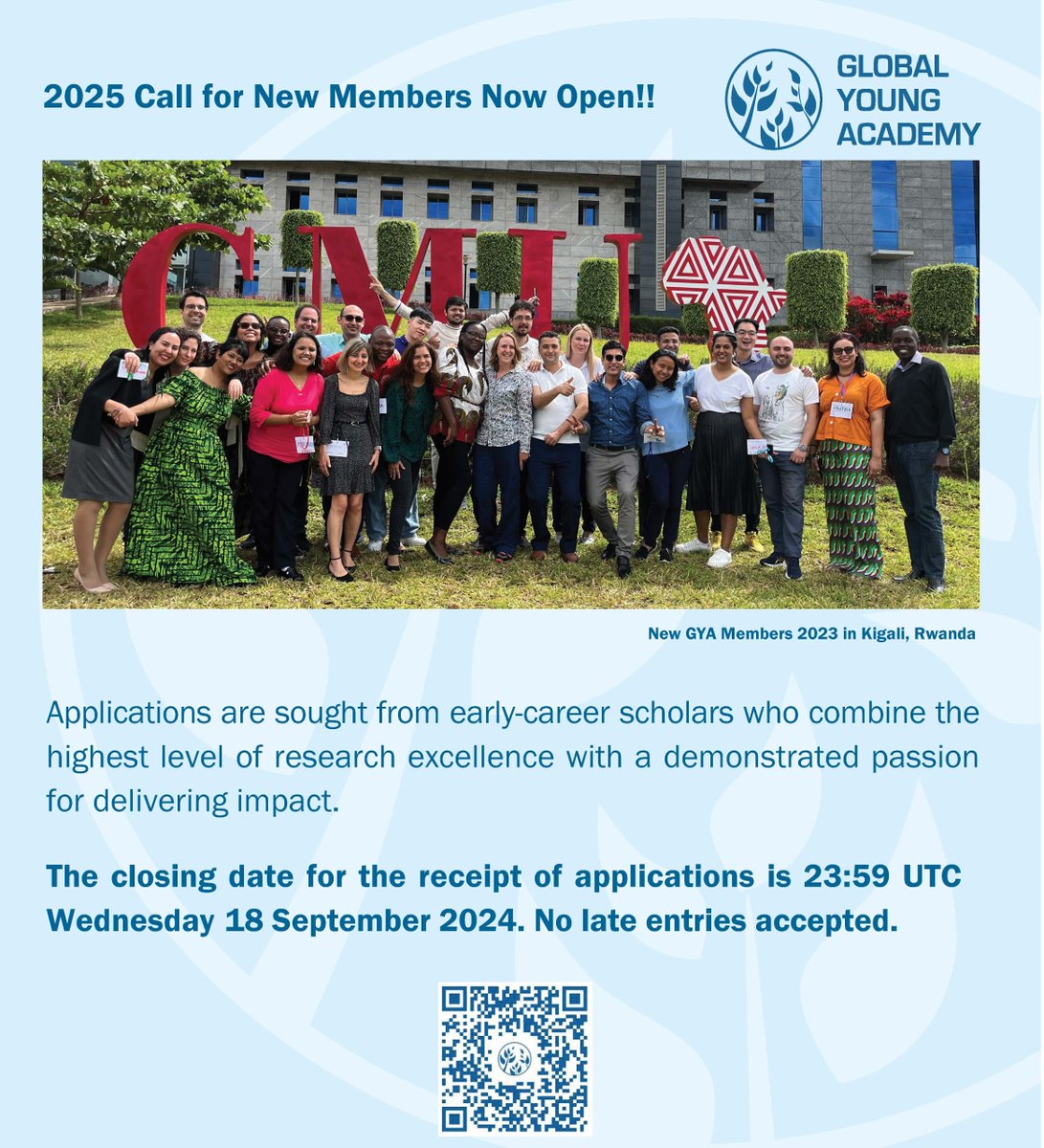 "Hundreds of young scientists from all over the world become friends and join forces to make an impact and change the world and you could be part of it. If that’s not inspiring, I do not know what is.” GYA Past Co-Chair <a href="/RoulaILotz/">Roula Inglesi-Lotz</a> 
More information on how to apply for
