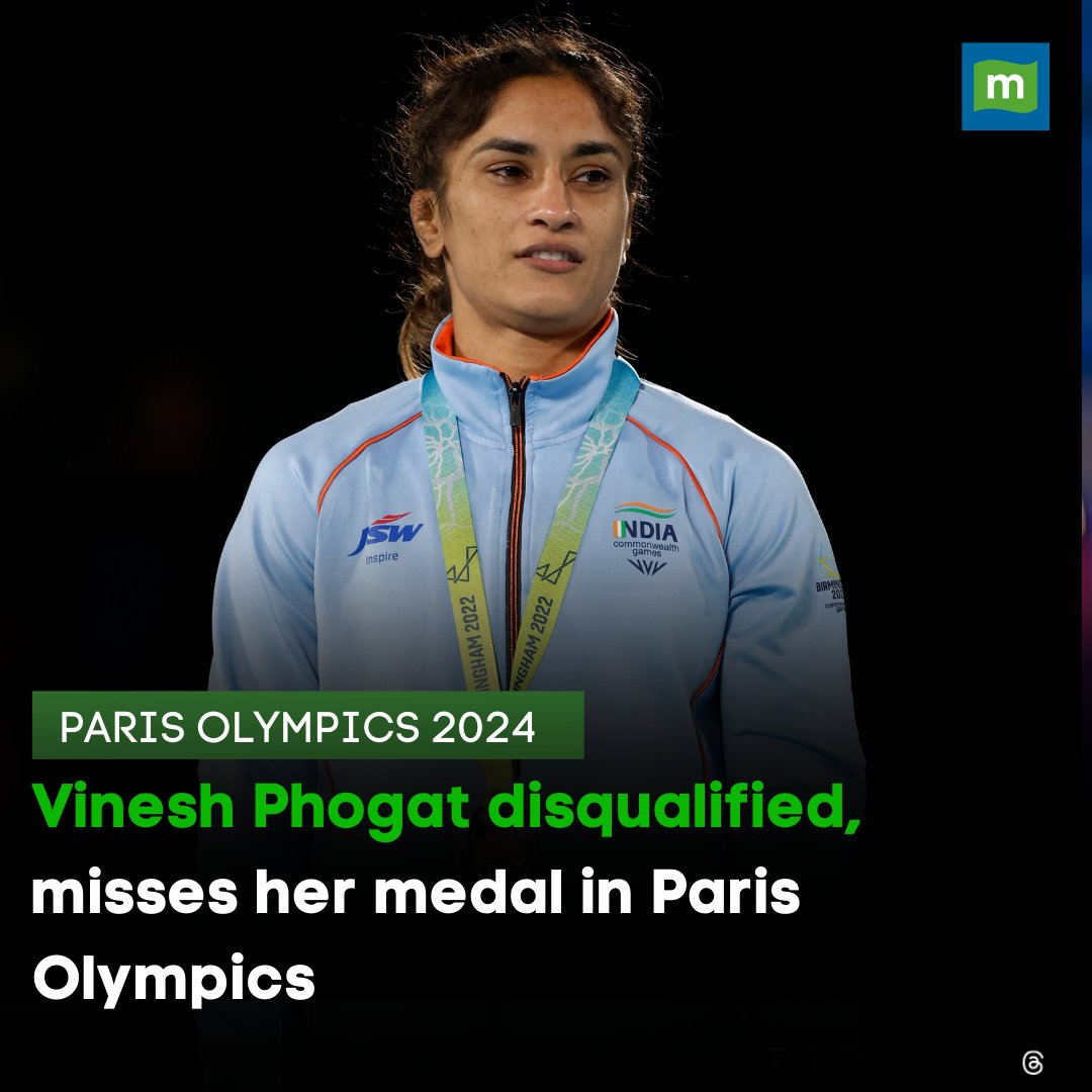 #Breaking 🚨| Wrestler Vinesh Phogat disqualified from final round of Paris Olympics.

#VineshPhogat #Paris2024 #Olympics