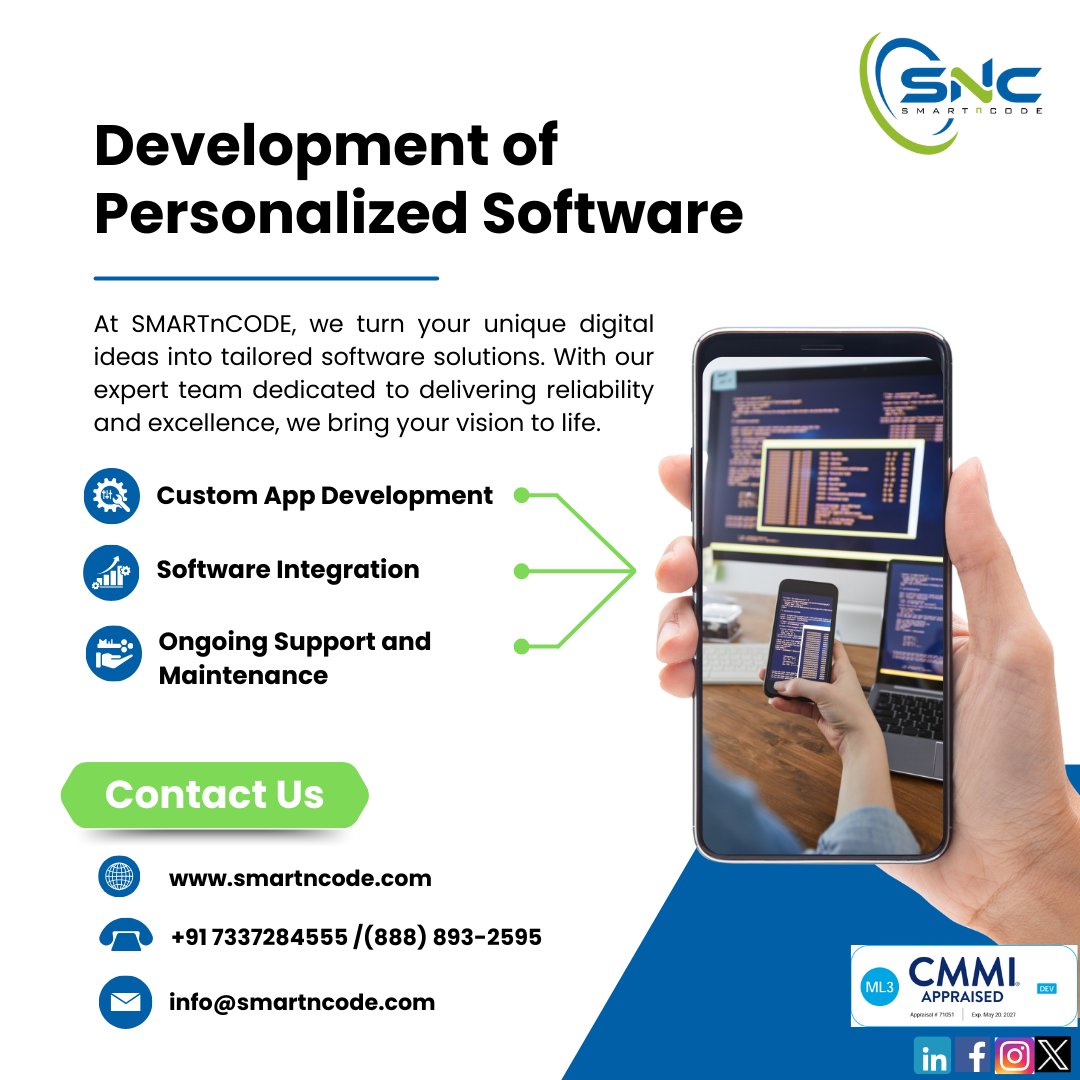 smartncode's tweet photo. At SMARTnCODE, we turn your digital ideas into tailored software solutions with expert reliability and excellence.
Contact us: https://t.co/0N9kUK0KnR
For more info: https://t.co/F3nlW75uwe 
#SmartnCODE #CustomSolutions #TechExcellence #BusinessInnovation https://t.co/AJTxG38M3U