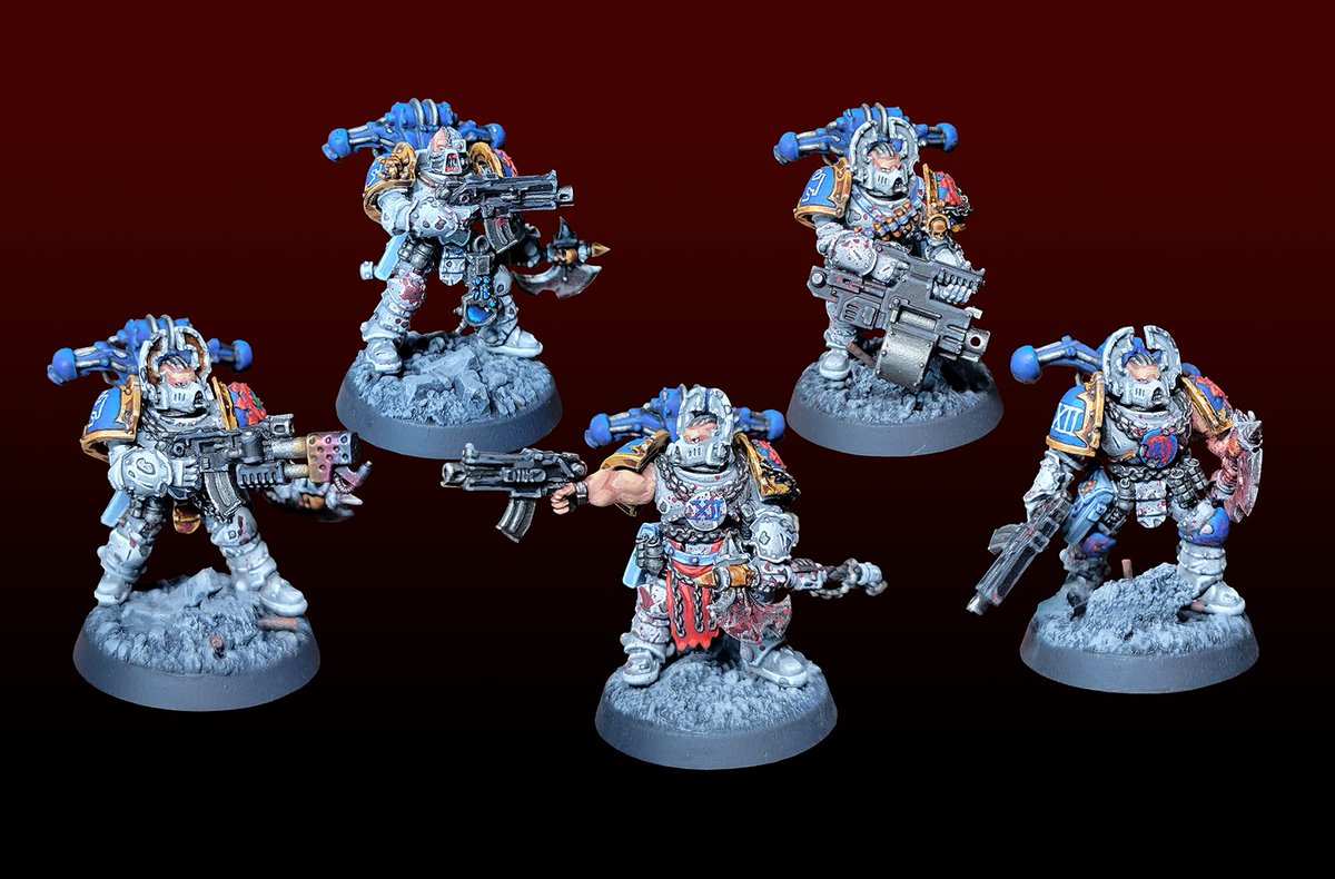NullProfusion's tweet photo. Been a while since my last update. But, legion veterans! These World Eaters have been through a lot. And so have I painting them.

#WarhammerCommunity  #warhammer #horusheresy https://t.co/BvPaaEjQs2