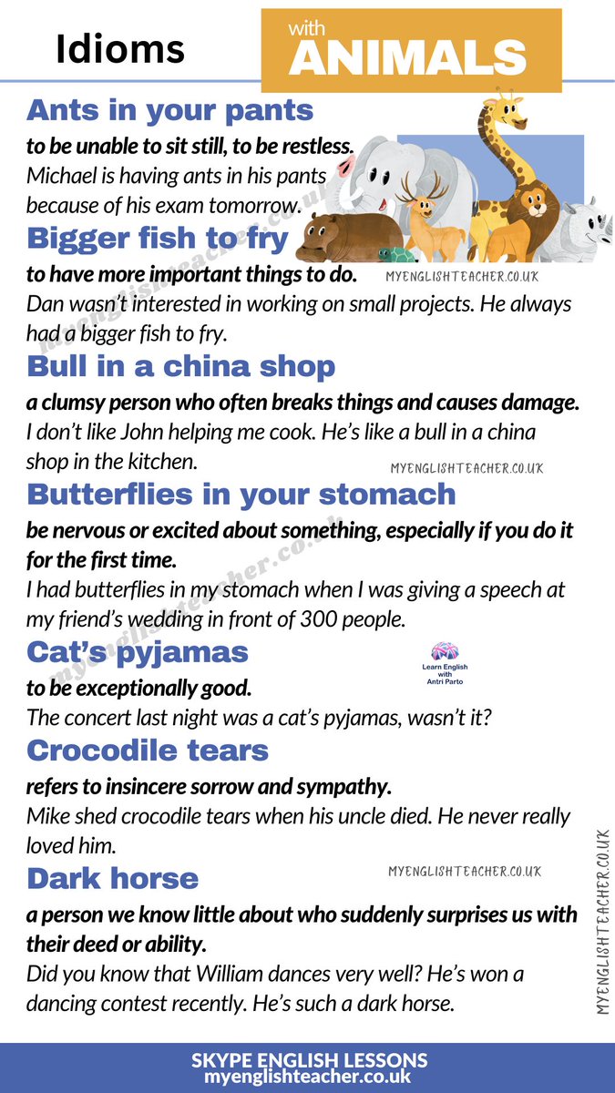 Follow te ink to learn 20 idioms using animals buff.ly/3UPGQzv