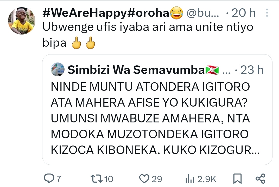 Bilod755O's tweet photo. Small #VAR ntibisaba kuba ufise ama unite menshi 😂😂
#Abtwip @butoyiboss https://t.co/dnzxZa4TWm