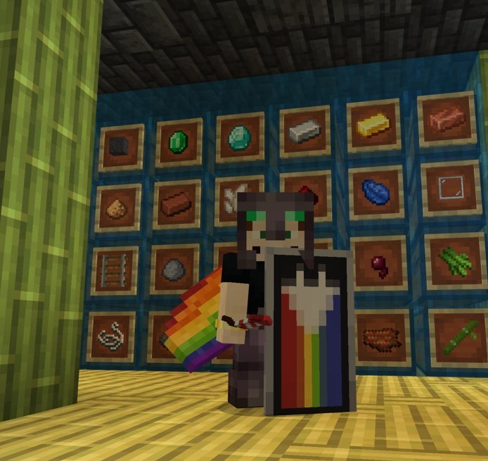 mindless_pixie's tweet image. All kitted out. Rainbow elytra and rainbow shield!

#minecraft #minecraftsurvival #minecraftbedrock #minecraftcharacter