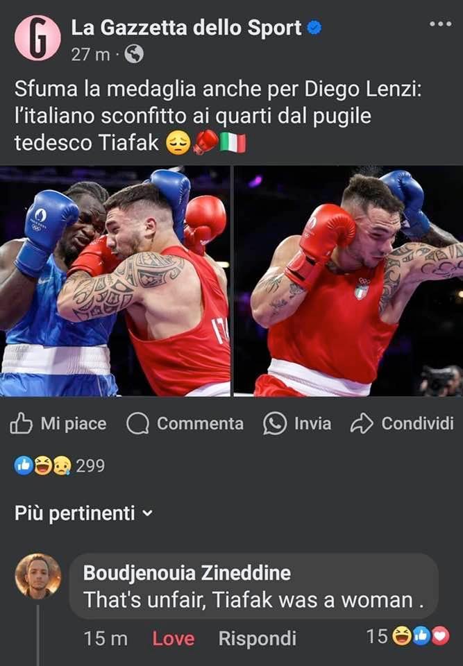 TheSpl33n's tweet photo. LOL.

#diegolenzi #boxe #paris2024 #Olympics  #olimpiadi #parigi #AngelaCarini https://t.co/2SSaNSFhlt