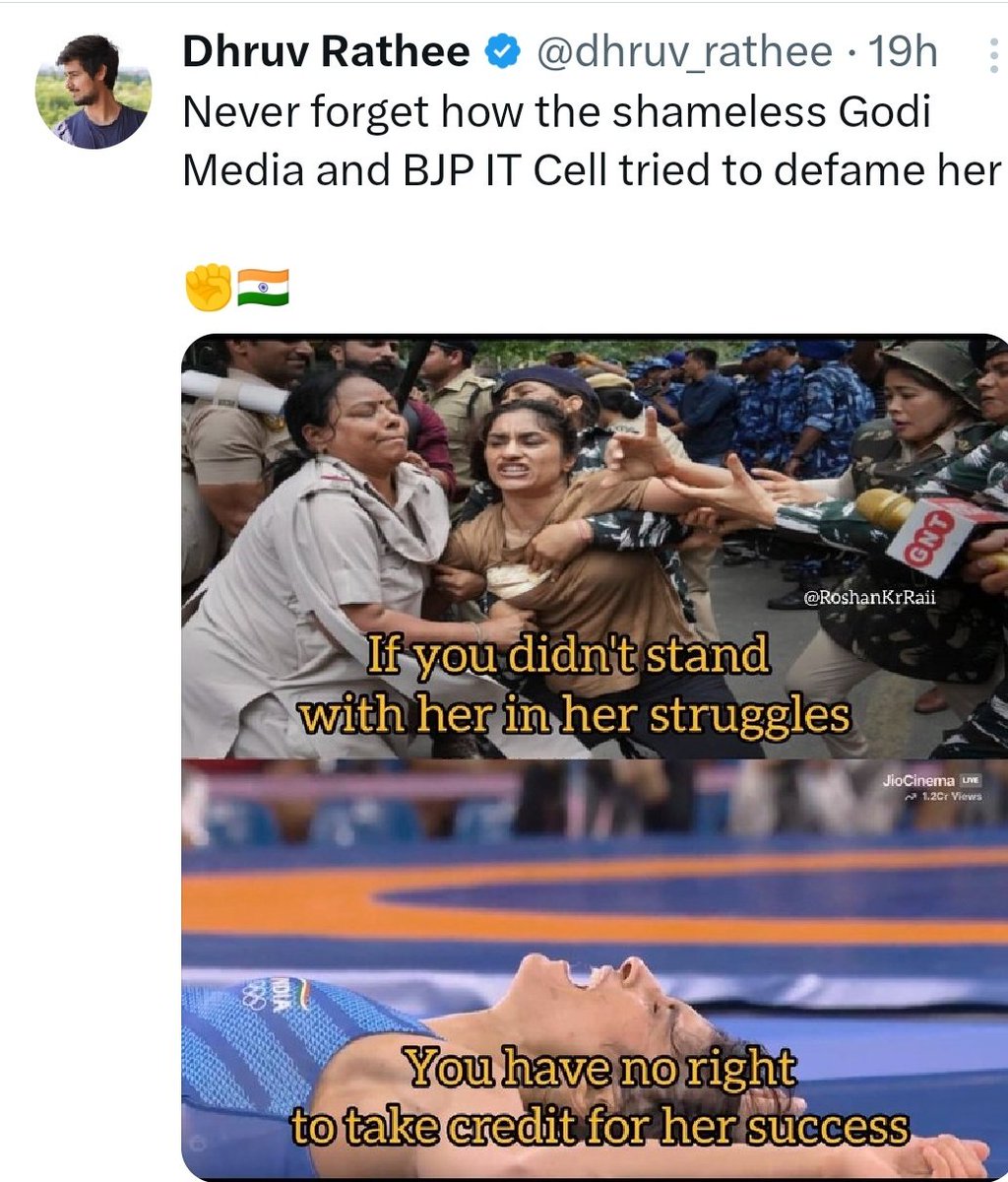 elvisharmy's tweet photo. देश के सबसे बड़े दो पनौती 

 #Phogat_Vinesh Disqualified 💔 https://t.co/k8y5Txb9vl