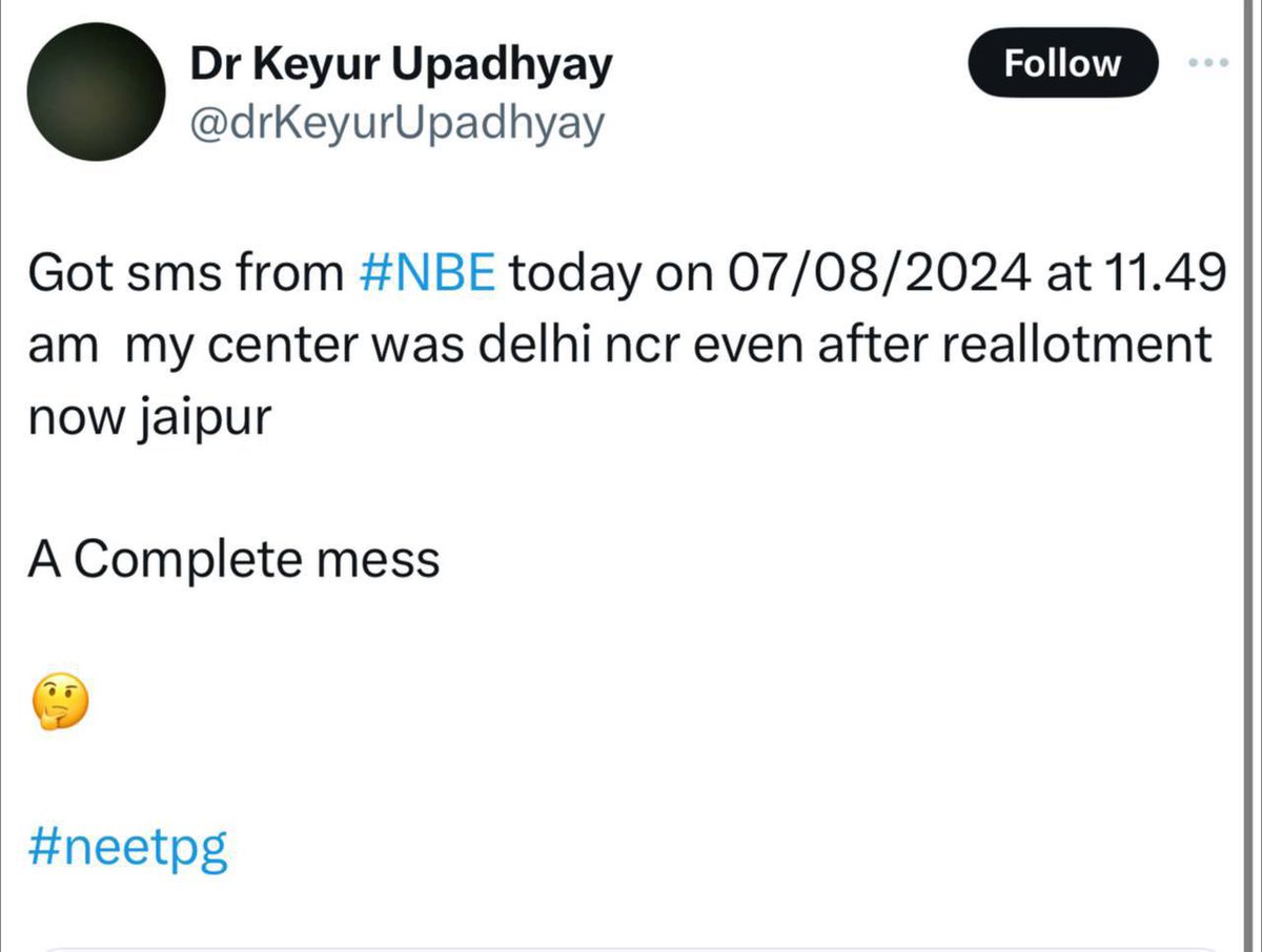 DrIshikaRa28103's tweet photo. Only 3 days left for #neetpg exam and still centres are being changed.
#completemess #NBEMS #NeetPG_mismanagement #NEETPGScam #paperleak https://t.co/LeLhpZI93C