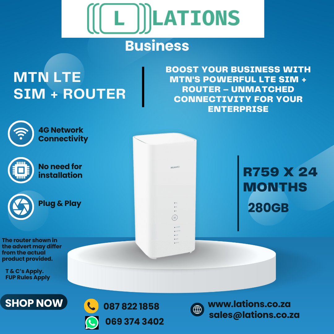 LeboMacholo's tweet image. Business LTE Solutions! 📈 Fast and reliable LTE internet for your business needs. Perfect for remote work, video calls, and more. #BusinessLTE #ReliableInternet #FastConnection