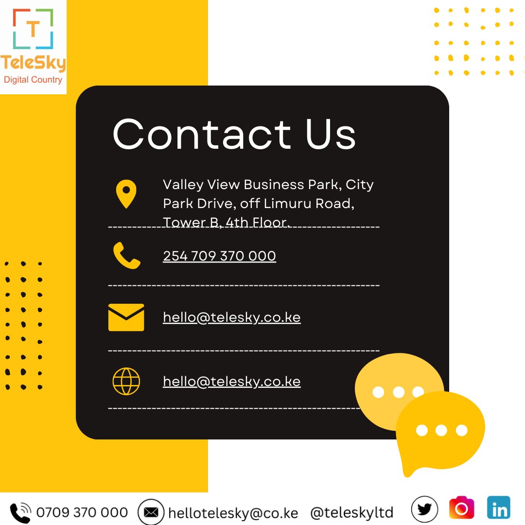 TeleSkyLtd's tweet photo. 🚀 Elevate your customer experience with TeleSky Ltd! 🌟 We offer telehealth, call center services, telesales, and more.
📞 +254 709 370 000 | ✉️ hello@telesky.co.ke
Let’s boost your brand today!
#CustomerCare #TeleSky #BPO #CX #CustomerSatisfaction #Growth https://t.co/Z4rK7pO67a