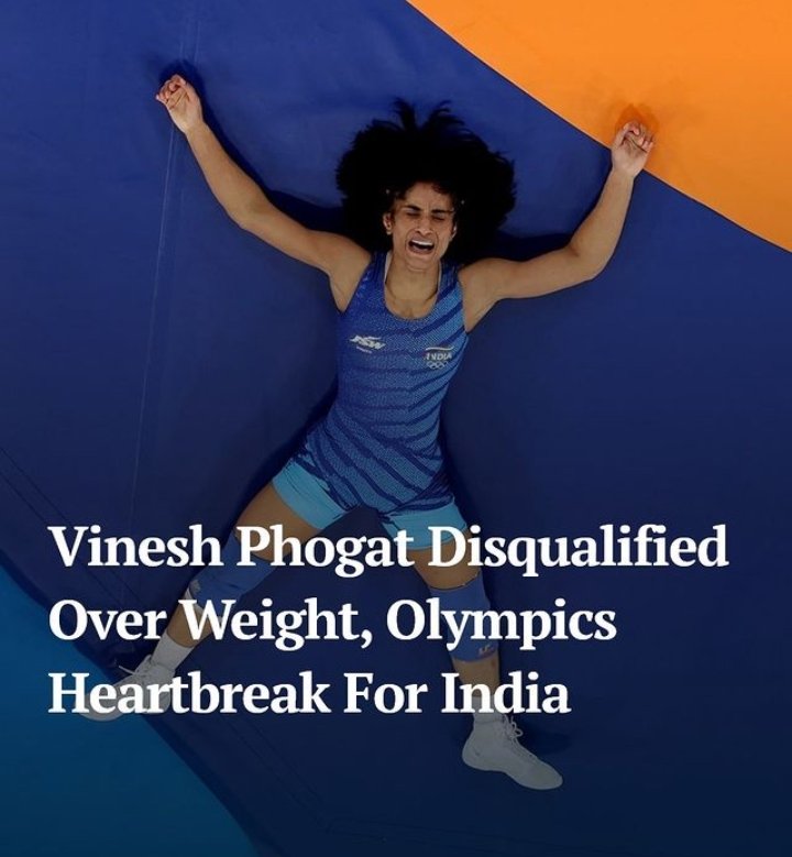 #vinesh #phogat #Paris2024Olympic 

⚠️ #GOLD Lost by India as #Phogat_Vinesh #Disqualifed from #Olympic2024 Reason : Overweight in 50kg Category

#Rivalz <a href="/Rivalz_AI/">Rivalz Network</a> 

Big Heart Break to #IndiaAtOlympics 🥺😶‍🌫️

#unfair #deprem #GOLD #NaneNane