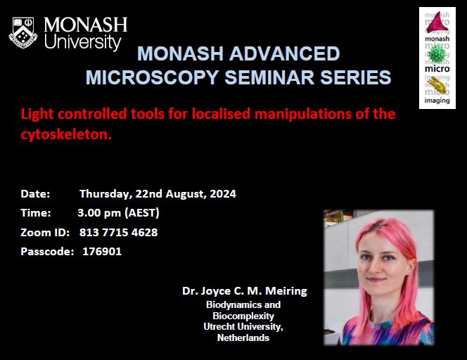 psychescope's tweet image. I&apos;ll be talking about manipulating the cytoskeleton with #photopharmaceuticals and #optogenetic tools at this Monash Advanced Microscopy webinar. Anyone can join (if you are awake at 3pm AEST)!
