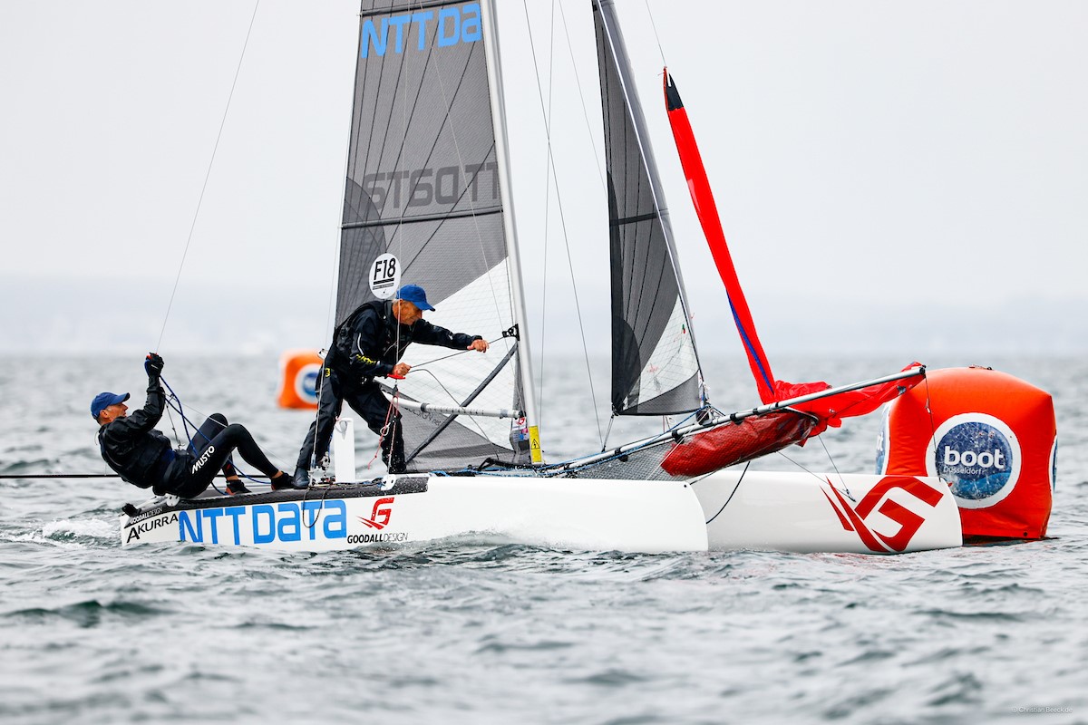 Congratulations to the Sach Brothers! Our 𝗡𝗧𝗧 𝗗𝗔𝗧𝗔 𝗙𝟭𝟴 𝗰𝗮𝘁𝗮𝗺𝗮𝗿𝗮𝗻 sailed Helge Sach and Christian Sach to victory at the 135th Travemünde Week on the German Baltic Sea. ⛵️🌊 #NTTDATACatamaran #TravenmuendeWeek #Sailing