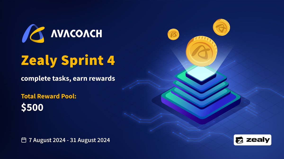 AvaCoachapp's tweet photo. 🚀 Exciting News! 🚀

Our Zealy Sprint is back with a $500 USDT prize pool! 💸 Join us from August 7th to August 31st for a chance to win big! 🏆

Don't miss out—start participating today!
 https://t.co/Et86X9zr72
#AvaCoach #Zealy #Giveaway #BNB https://t.co/XAhvts0mQN
