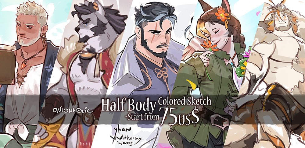 onion_holic's tweet photo. ~+~ COLORED SKETCH HALF BODY COMMISH OPEN! ~+~ 
[5 slots]   
Rules, pricings, and samples are below! PLEASE read them carefully before sending me an email!  

Application open till the 10th August 2024 midnight (GMT+7)! I will reply with confirmation email if you got picked! thx! https://t.co/qgclEXzQa4