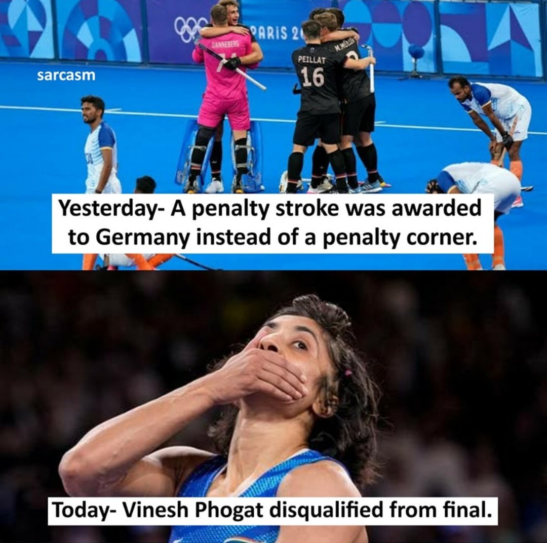 sarcastic_us's tweet photo. This is unfair to India💔
#Phogat_Vinesh https://t.co/YwHnSOFl8g
