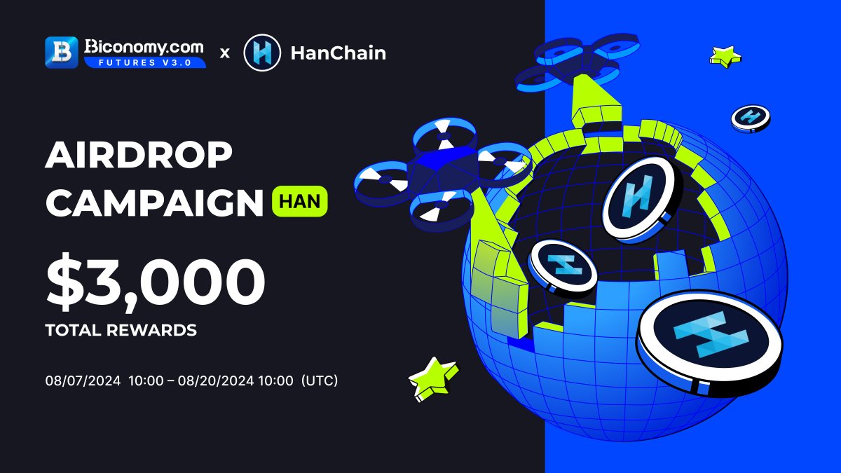 🚀Share $3,000 in $HAN Airdrop, Enjoy Welfare from #HanChain!🚀

To thank all Biconomy &amp; <a href="/HanIdentity/">HanChain Official</a> global users for your long-term support and celebrate the listing of HAN, Biconomy Exchange &amp; HAN are giving away $3,000 in $HAN to share with #airdrop participants!🔥