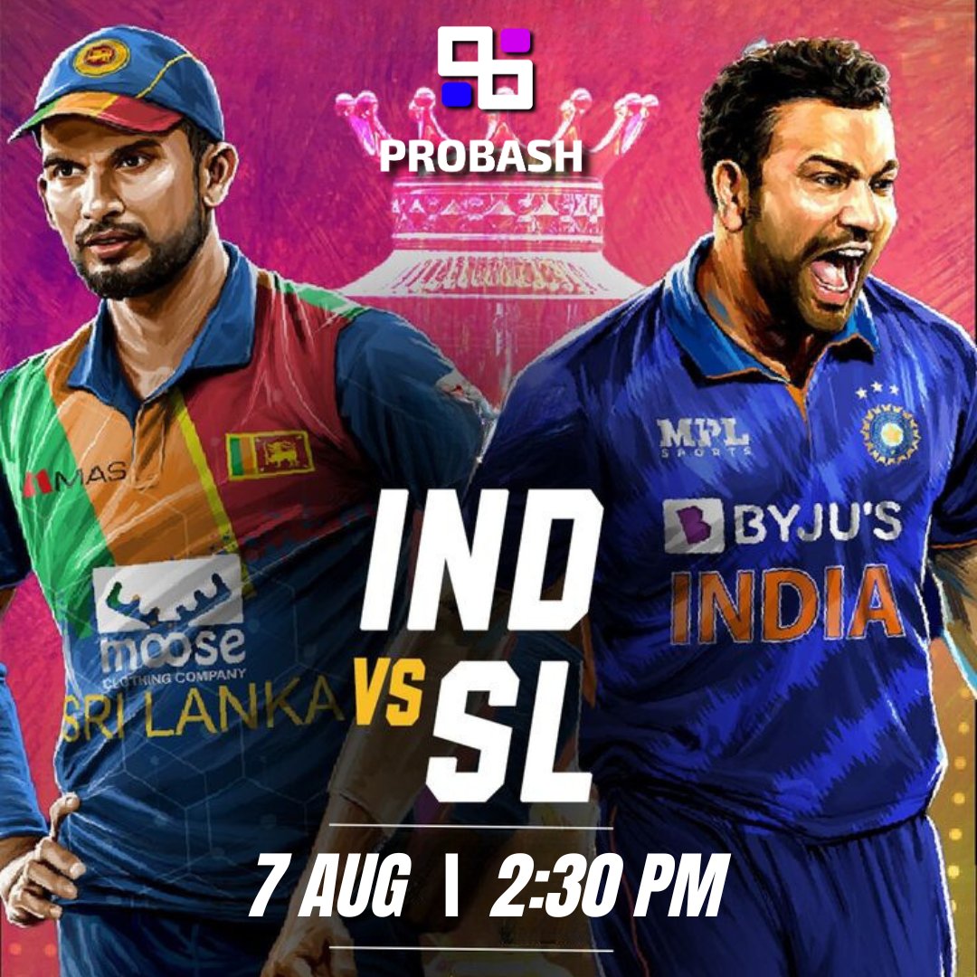 Probashofficial's tweet image. The stage is set for an epic clash! 🏏 India vs. Sri Lanka today - who will emerge victorious? Don&apos;t miss the action! #IndVsSL #Cricket #MatchDay