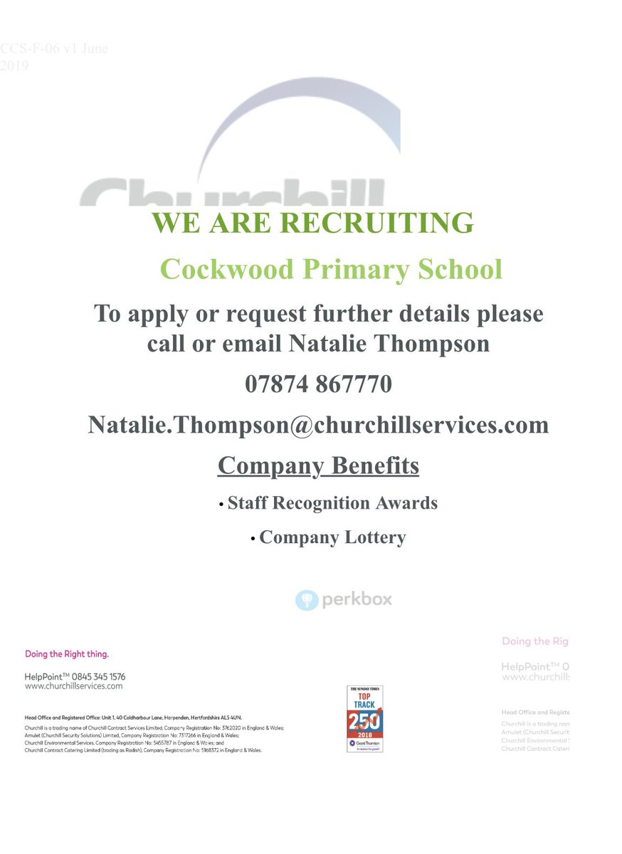 We are looking for a cleaner/caretaker - if you  are interested, or know anyone who may be interested, please pass on Natalie’s details.