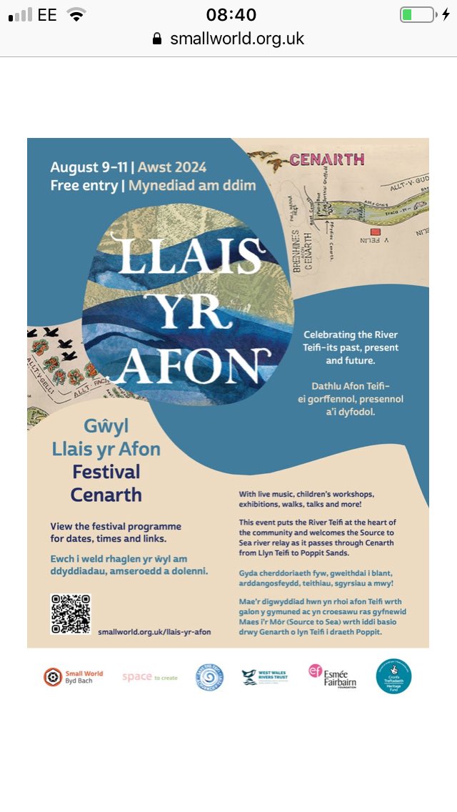 Ceri and I performing  this Saturday in Capel Cenarth / bydd Ceri a fi yn rhannu caneuon ac alawon yn Cenarth ar nos sadwrn. 7-8.30 smallworld.org.uk/llais-yr-afon-…
