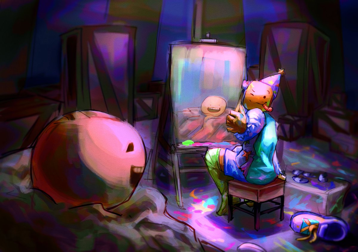 fumuur's tweet photo. painting session ft. fafa!!11! #Regretevator https://t.co/XhFbgfygIl