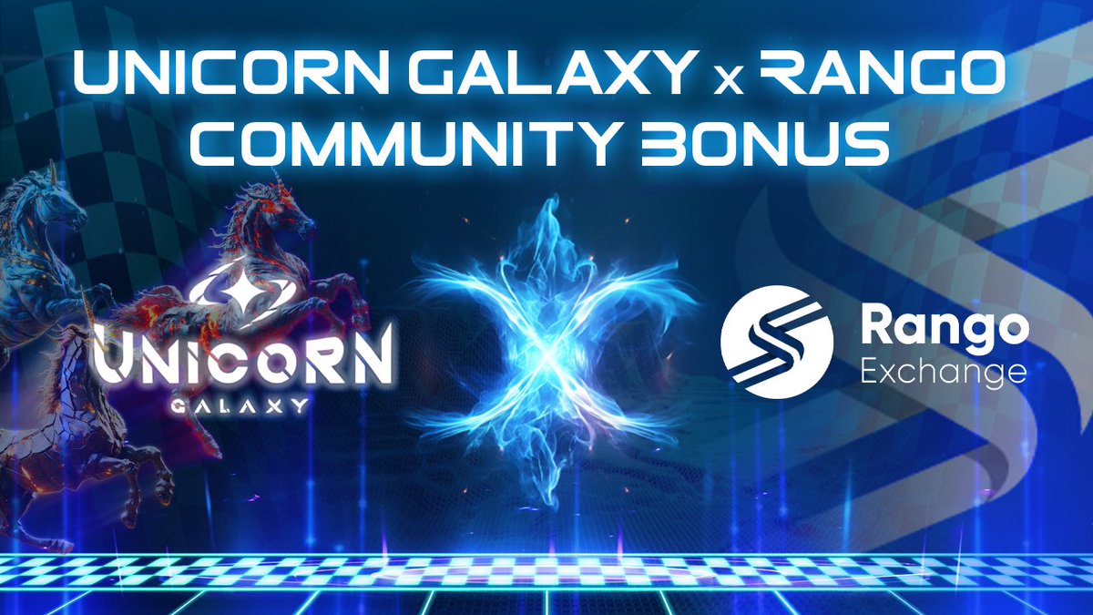 🤝Unicorn Galaxy X Rango Exchange🤝

Welcome aboard <a href="/RangoExchange/">Rango (💙, 🔄)</a> on our journey to 1M users.

👉 About Rango Exchange:
Rango Exchange, backed by <a href="/BinanceLabs/">Yzi Labs</a> and <a href="/NineRealms_cap/">Nine Realms</a>, is a leading #Crosschain DEX and bridge aggregator. With support for 60+ blockchains, 70+ DEXes,